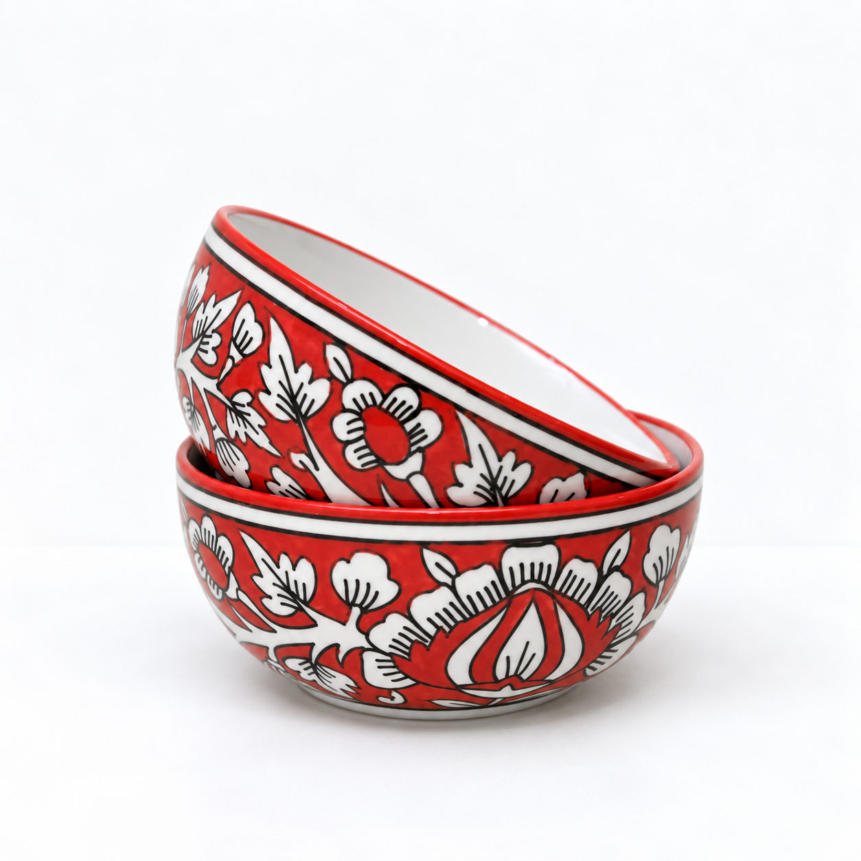 RED FLORAL BOWL - Image 3