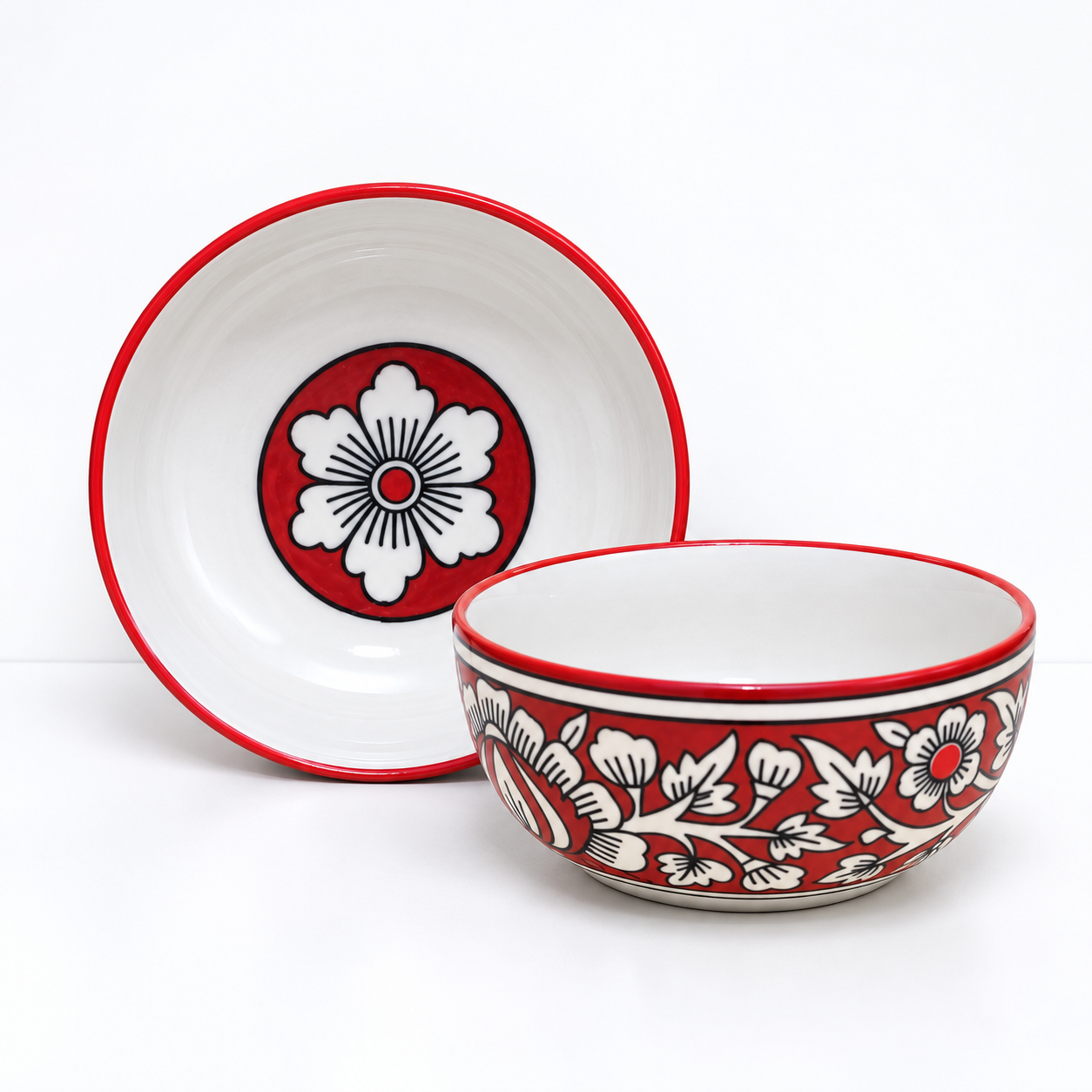 RED FLORAL BOWL - Image 5