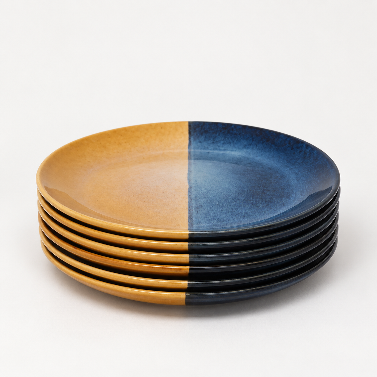 HALF AND HALF- NAVY AND OCHRE GLAZE - Image 3