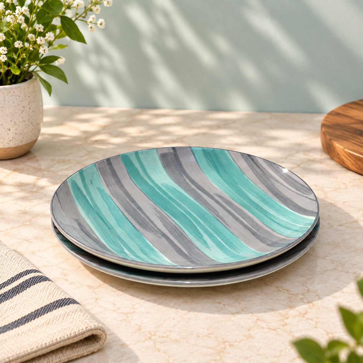 AQUA GREY BRUSHED- SET OF 6 - Image 3