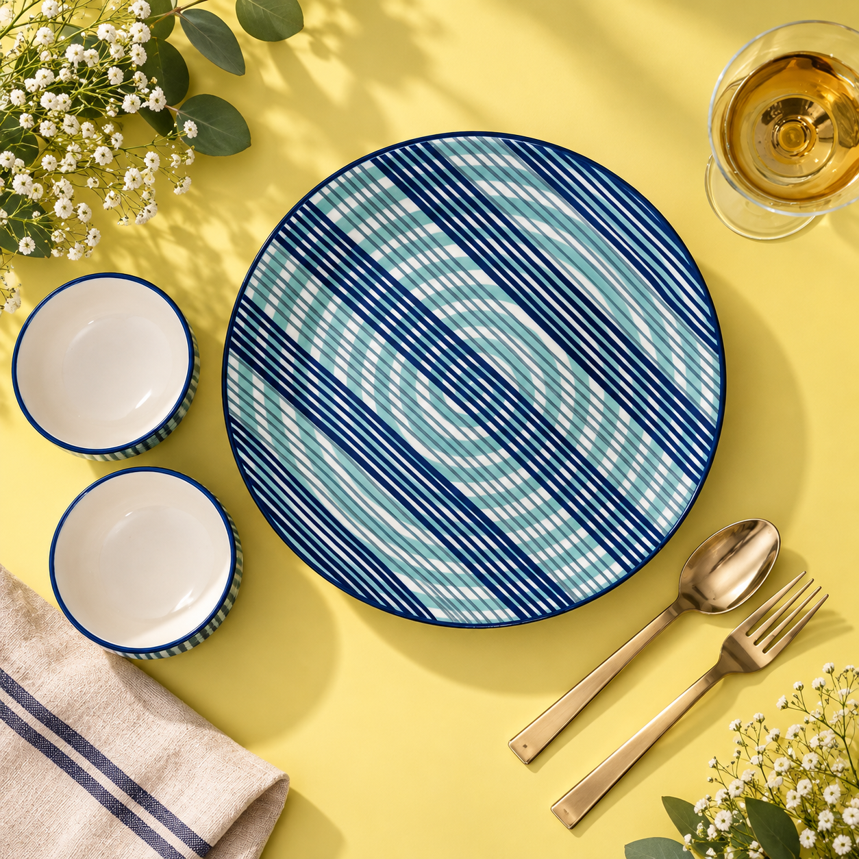 BLUE STRIPED SPIRALS- SET OF 6 - Image 4