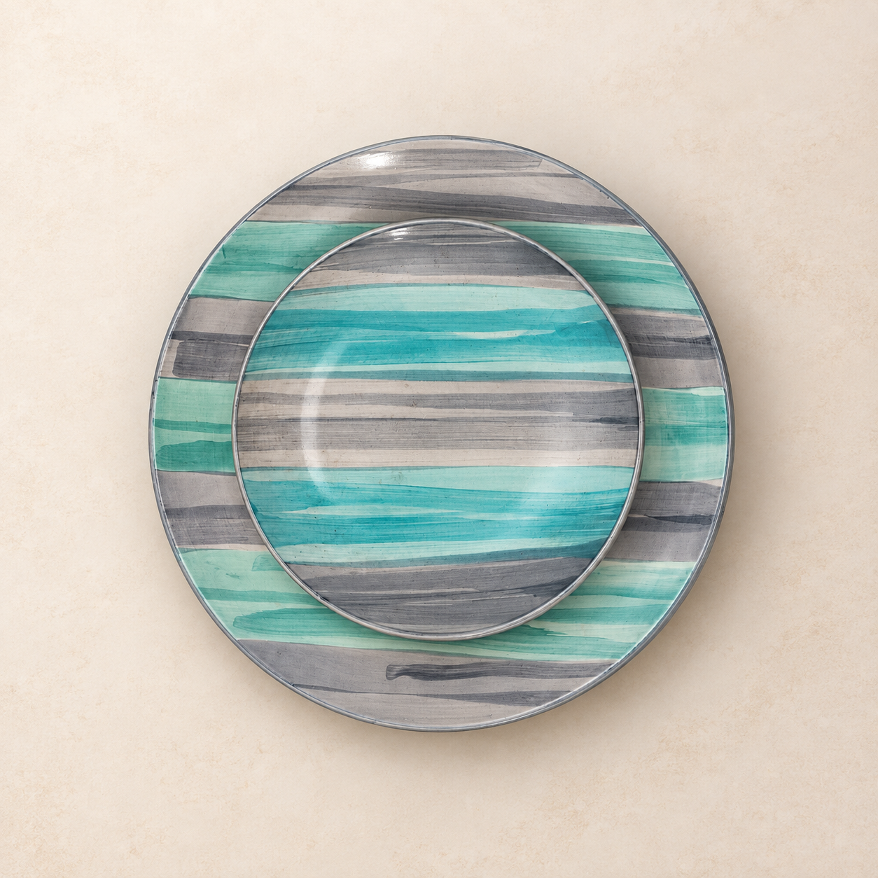 AQUA GREY BRUSHED- SET OF 6 - Image 4