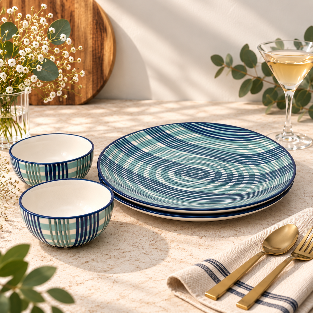 BLUE STRIPED SPIRALS- SET OF 6 - Image 5